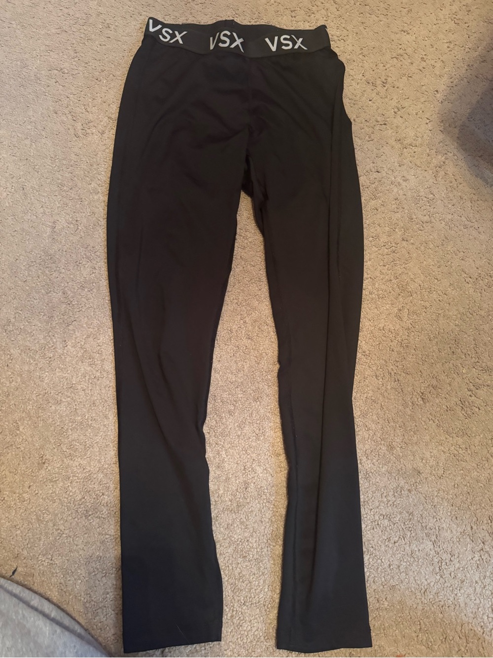 VSX Black High-Waist Stretch Track Pants with Logo Waistband